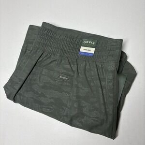 Orvis Womens Travel Skort Size L Green Camouflage Pull On Hiking Trails Pockets